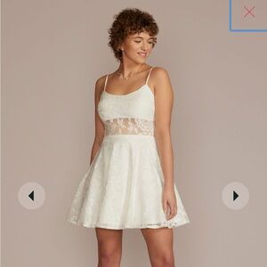 mini lace a-line with illusion bodice